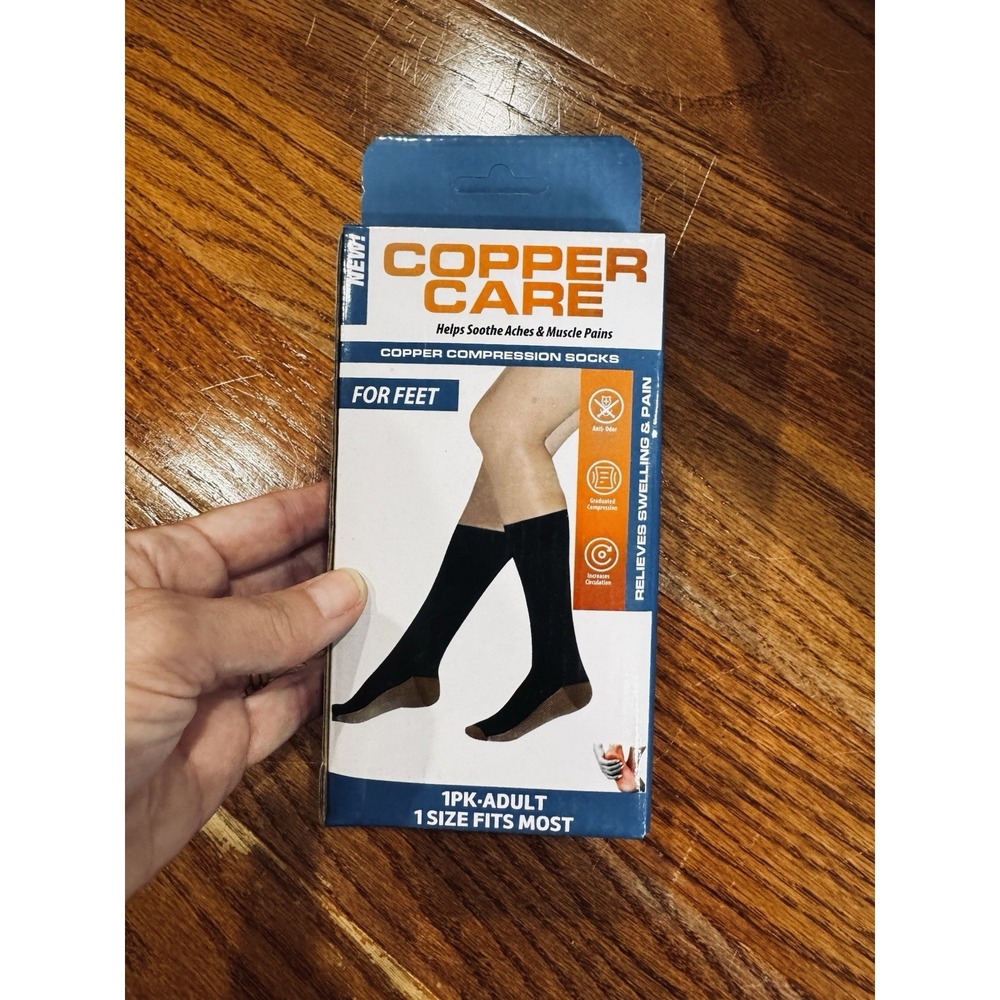 Adult COMPRESSION SOCKS Copper Care Soothes Aches & Pains Lot Of (4) Pair